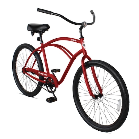 Tracer Ace 26 Inch Beach Cruiser Bikes Single Speed with Coaster Brake for Men - Red ACE-M-RED